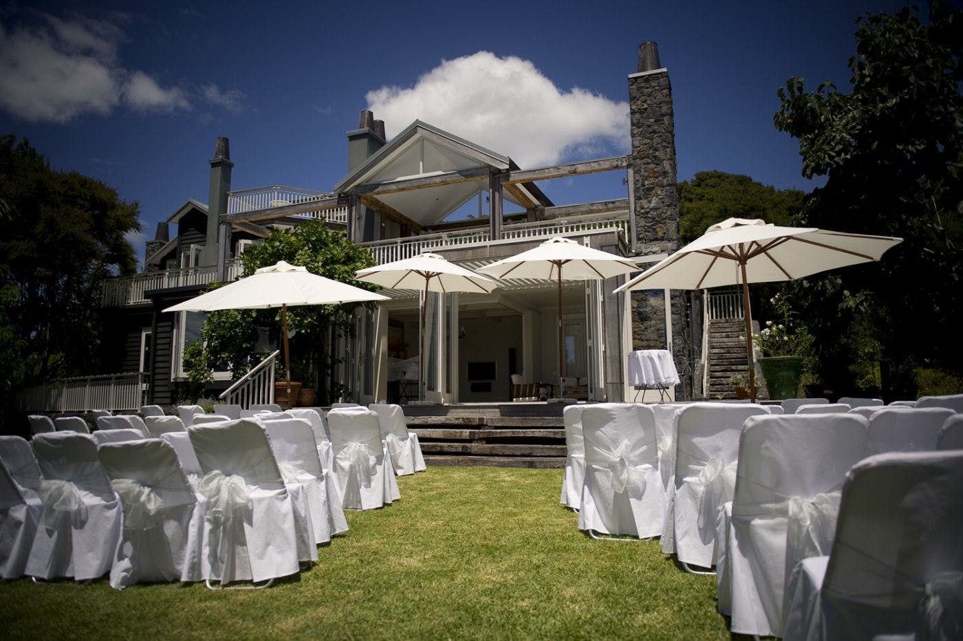 Wedding ceremony seating - 970 Lonely Bay Lodge