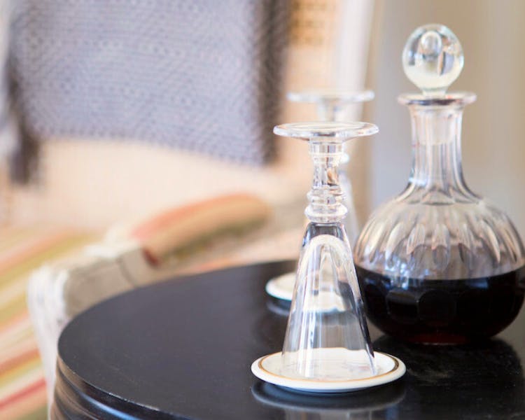 Indoor side table and chair - Estuary Terrace Suite, 970 Lonely Bay Lodge