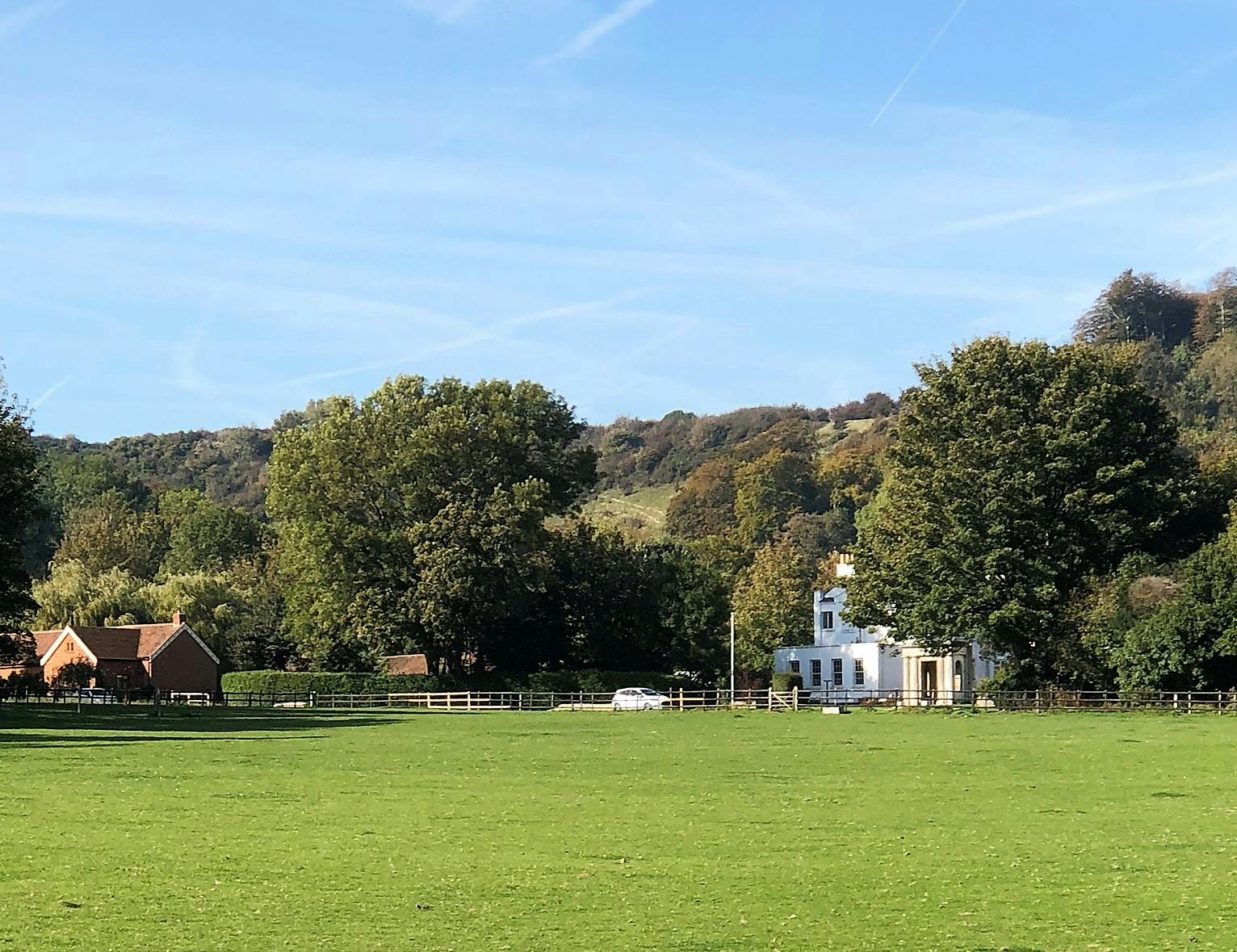 Beachborough from the paddock at a distance