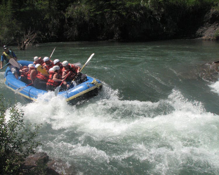 White water rafting is popular near Banff and Canmore in Canadian Rockies