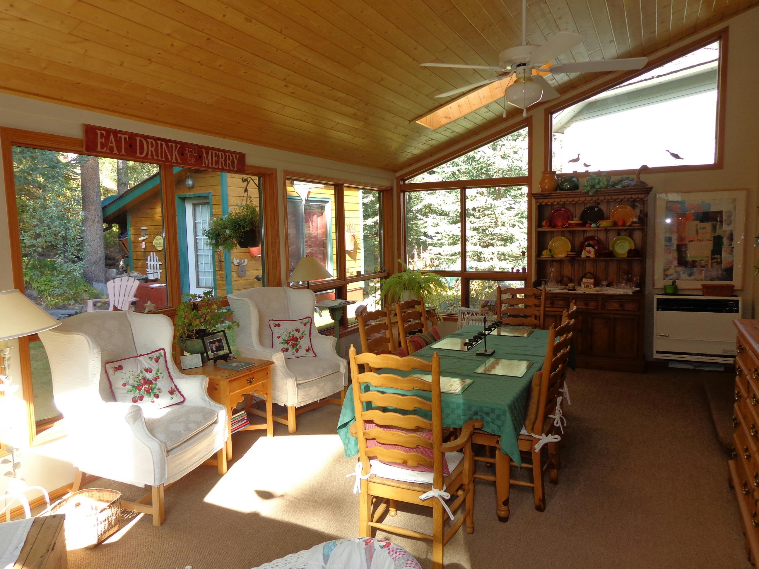 Relax, dine, read, play games in our great "garden room"