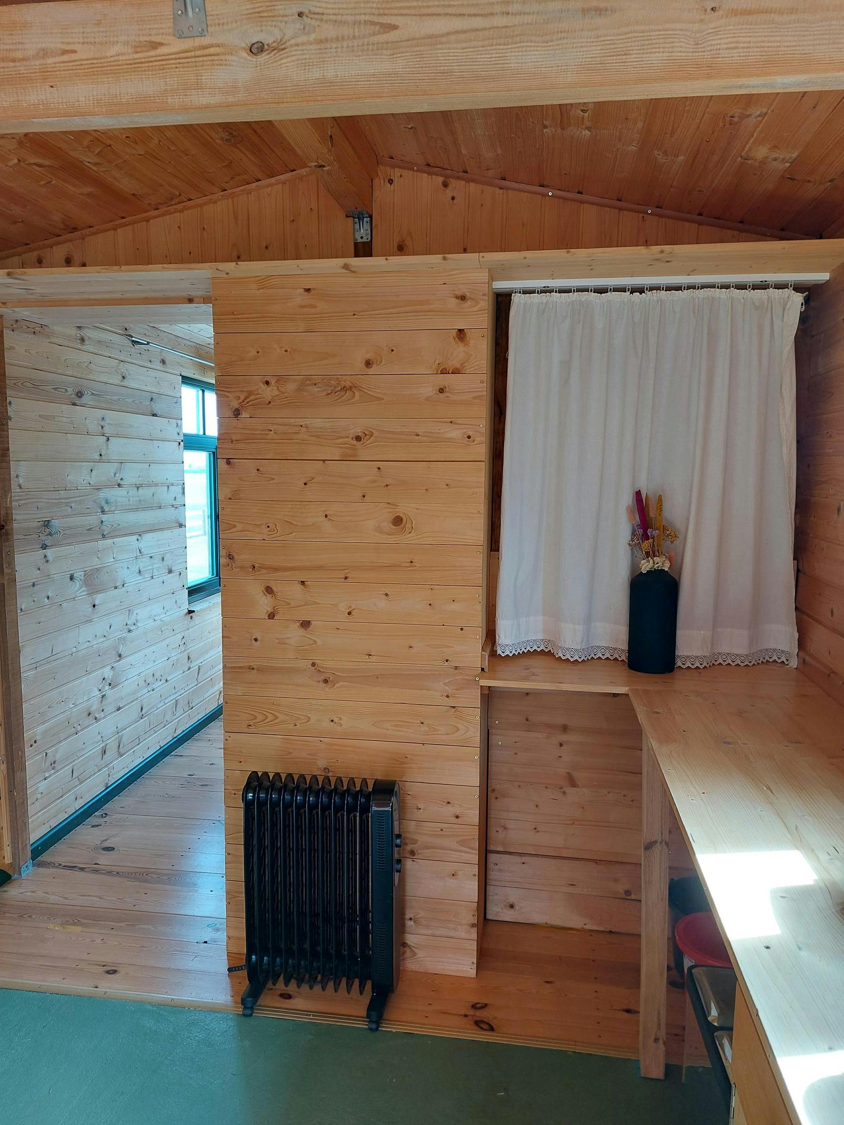 Heating unit in the Red Wagon for chillier summer nights