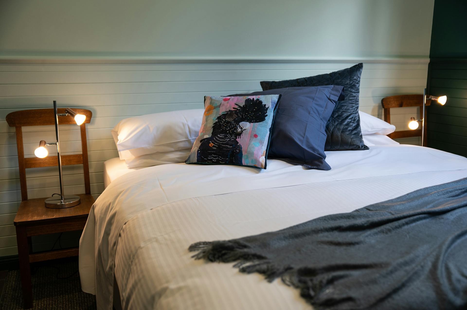 Comfy king size bed with scatter cushions