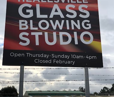 Healesville Glass blowing sign