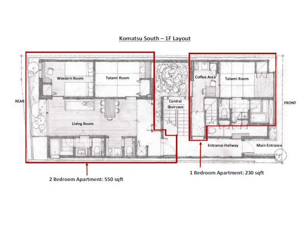 Shimaya Stays Komatsu Residences - 1F Layout