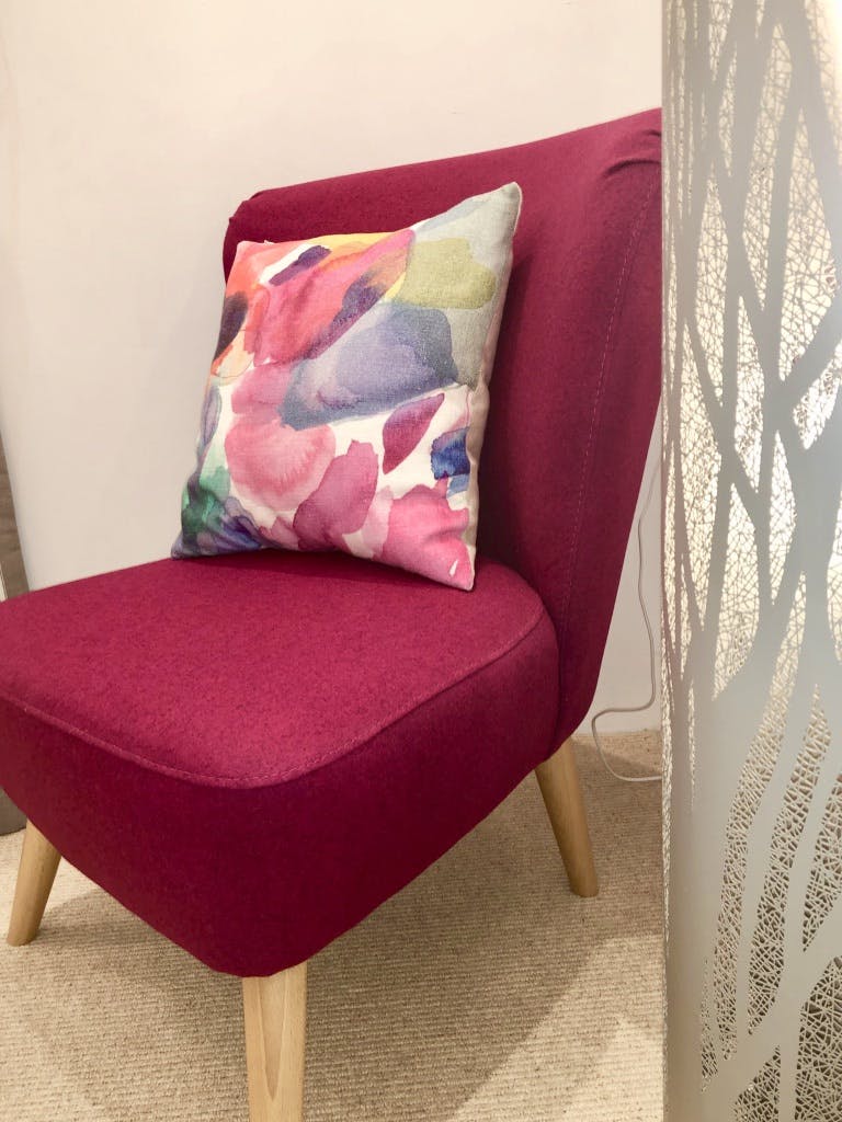 bedroom 2 designer chair and matching cushion