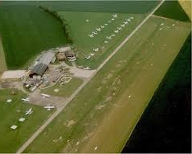 Ariel view of Andrewsfield Aviation at Sailing Airfield where you can train for you Private or Commercial pilots licence.