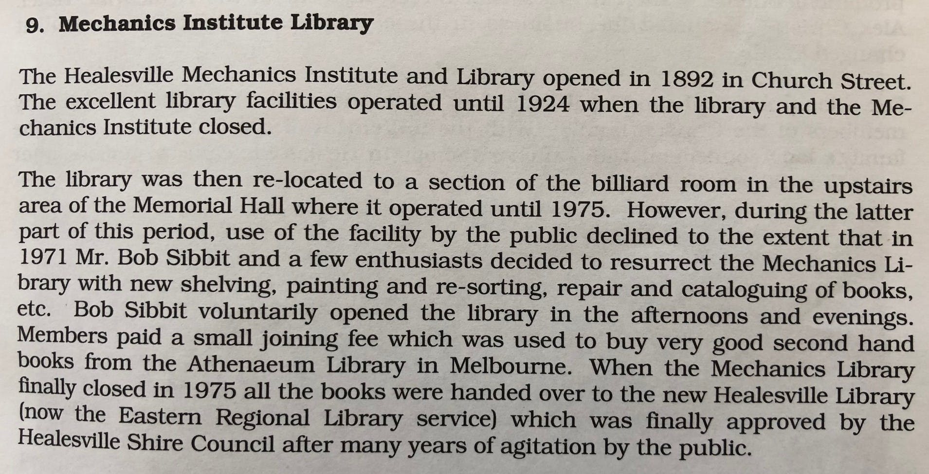 Historical Old Mechanics institute healesville