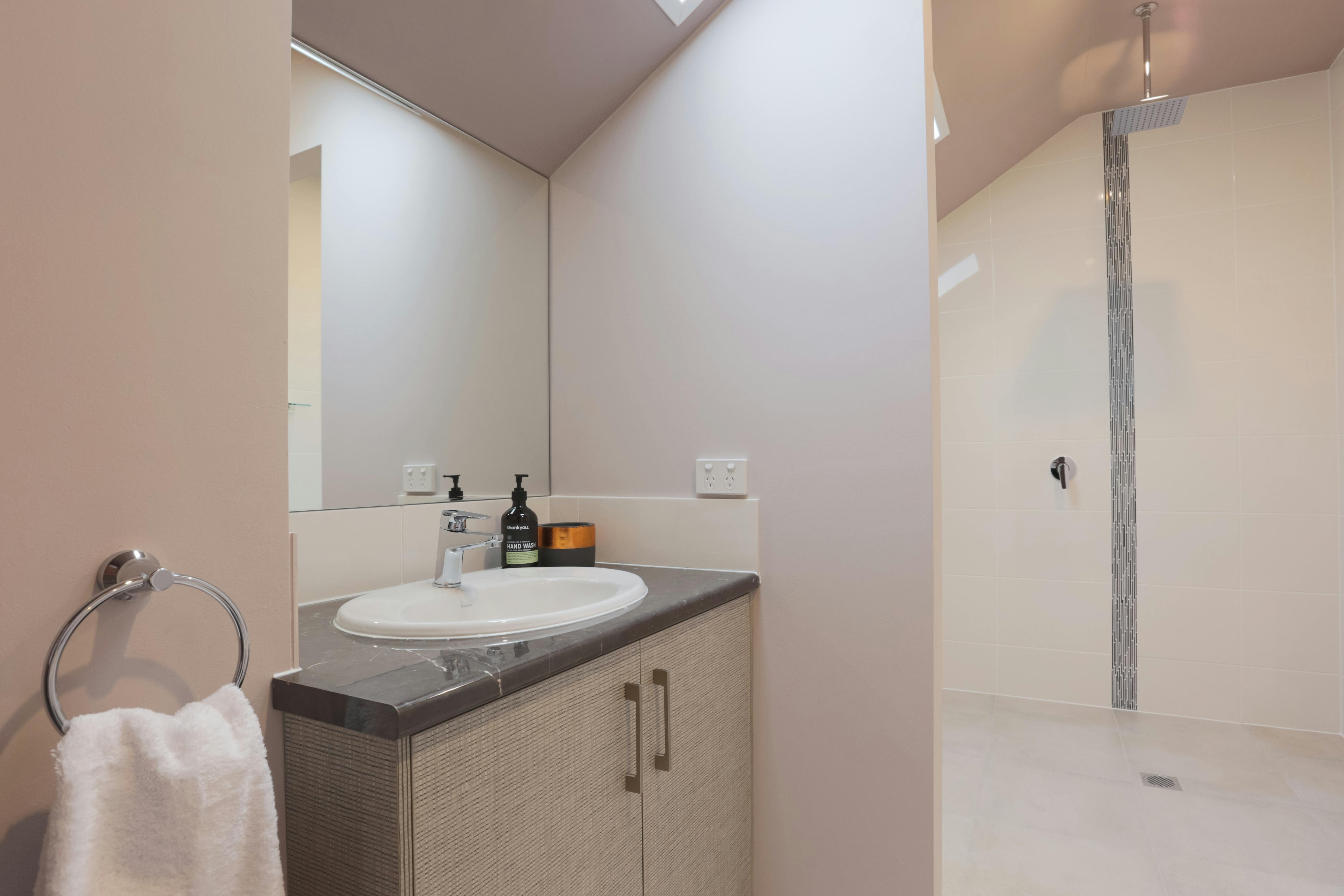 Bathroom and shower in king gallery