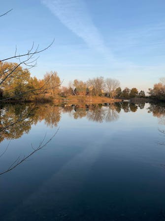 View of a lake at Loofa Farms