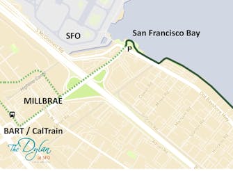 San Francisco Bay Trail is a 5 minute walk from The Dylan #sfo #bart #caltrain #millbrae