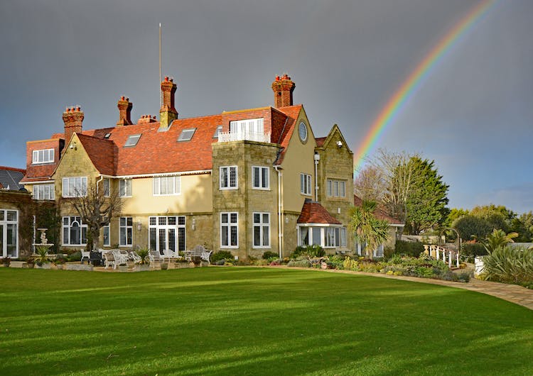 Haven Hall Hotel with rainbow