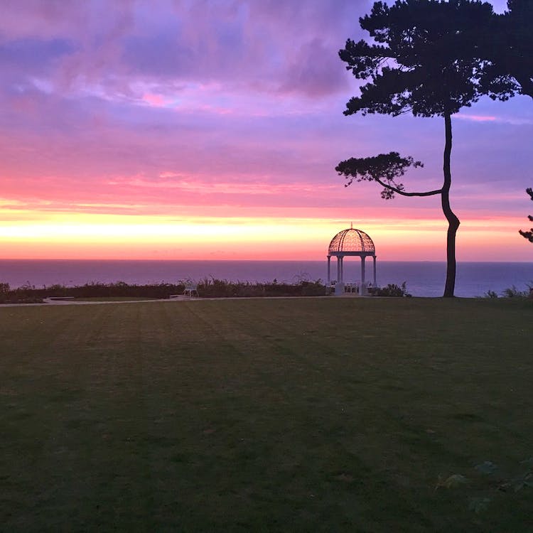 Haven Hall Hotel purple sunrise over the sea