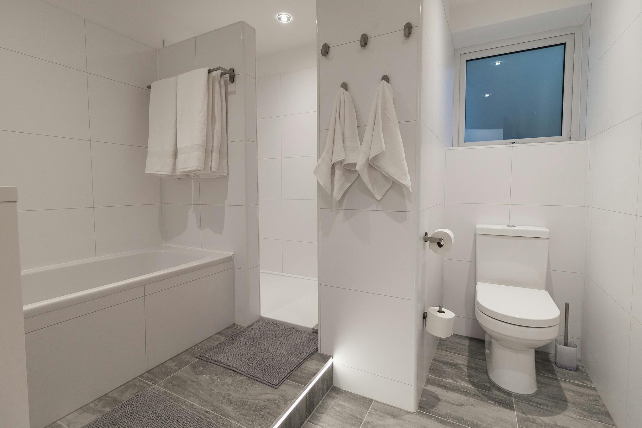 Apartment 1 Master Bathroom Bath and Separate Shower