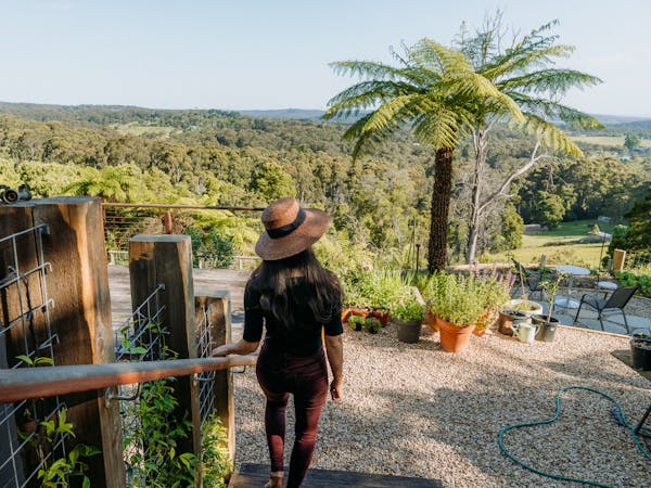 Woman going downstairs