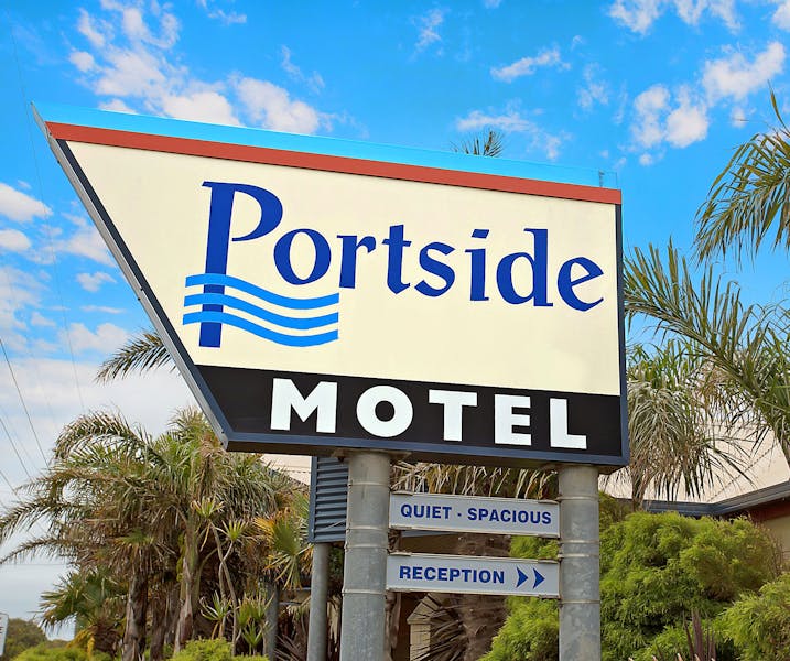 Portside Motel unique style design and sign