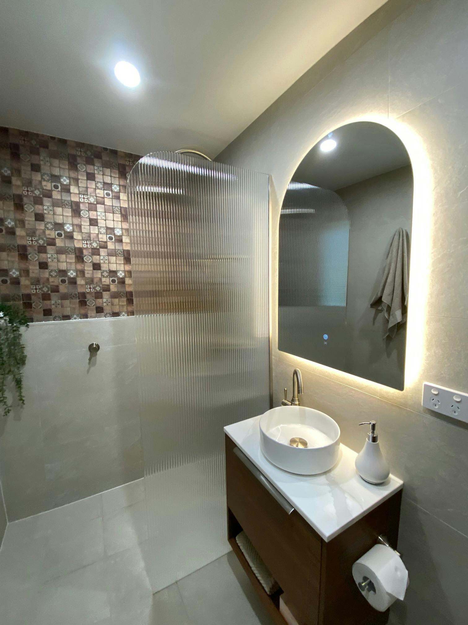 Manning bathroom allows you to step into a beautiful rain shower