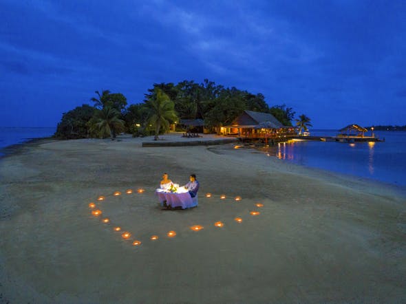 romantic chef dinner on erakor island resort and spa #romanticdinnerfortwo tropical island romance private beach