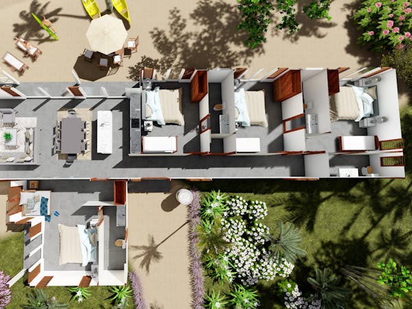 erakor island resort #erakorislandresort 3 brm villa interior layout plan #tropicalislandholiday #Vanuatuaccommodation