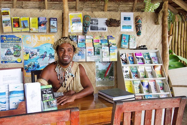 Chief Henry in the tour hut erakor island resort Vanuatu tourism