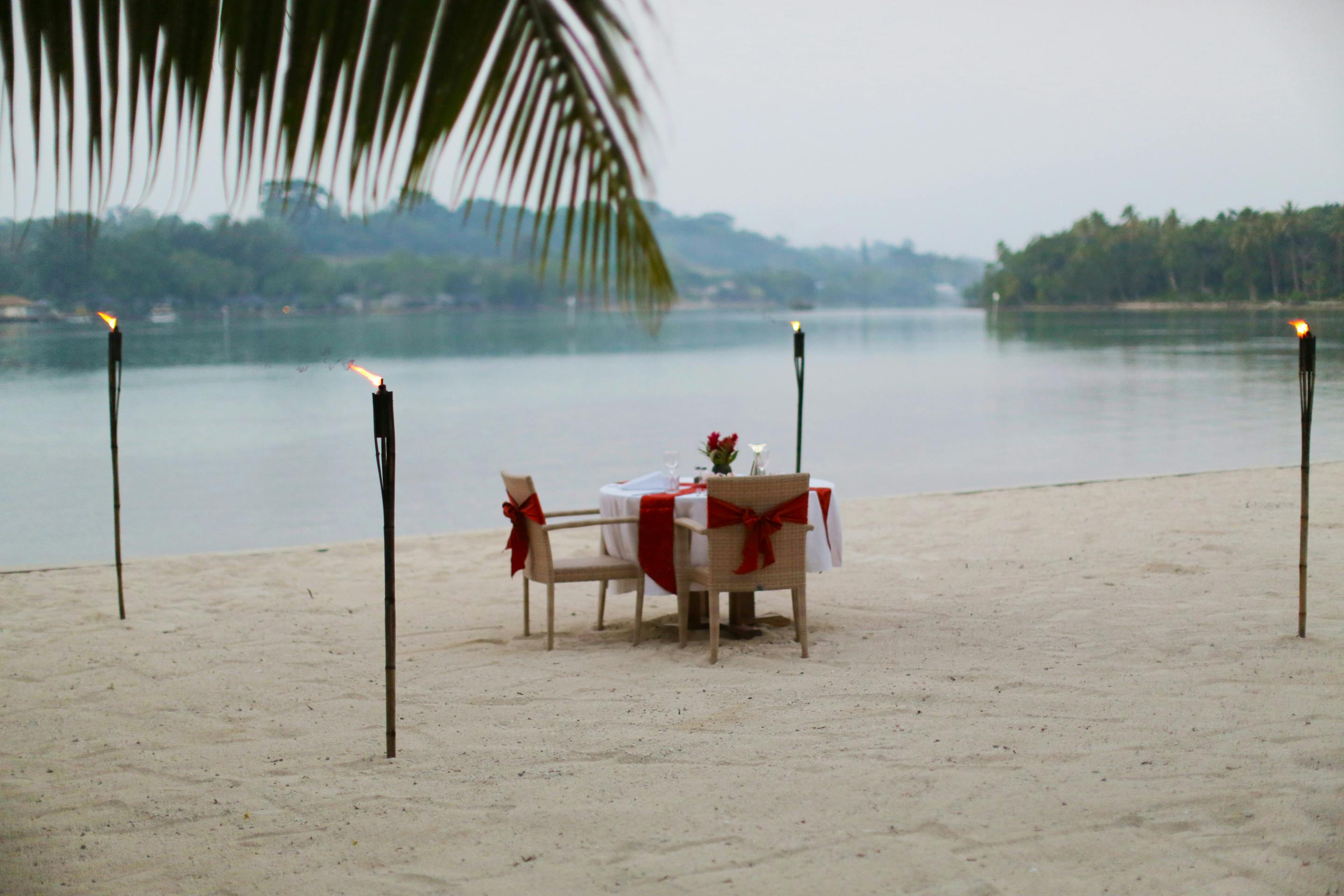 Private Romantic Chefs Dinner on the beach Wedding Reception on Calypso Beach erakor island resort Vanuatu