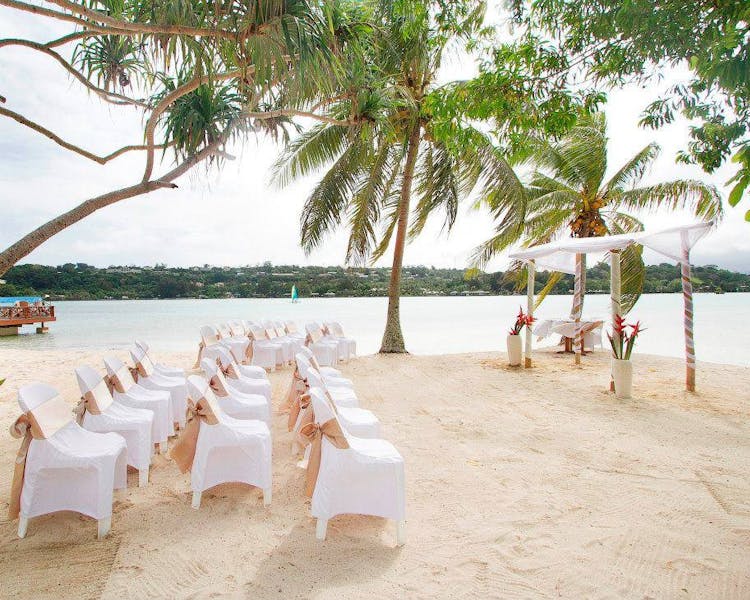 Coconut Beach Gorgeous Wedding Ceremony #erakorbeachweddings #weddingceremonyonthebeachsouthpacific #Vanuatutropicalbeach