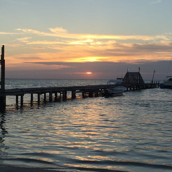 Sunrise over dock