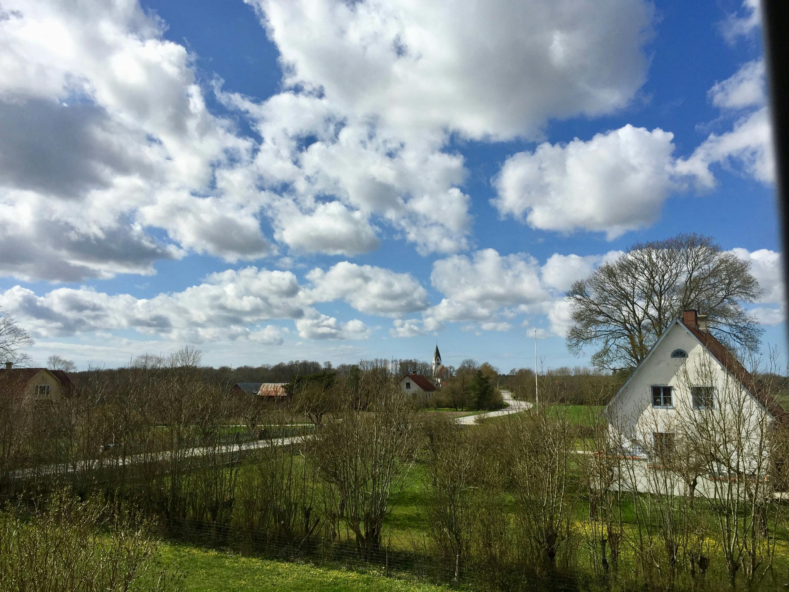The purple room view across Ekeby. Near Visby, Gotland