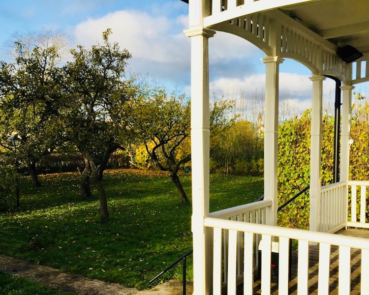View of our verandah and part of the orchard