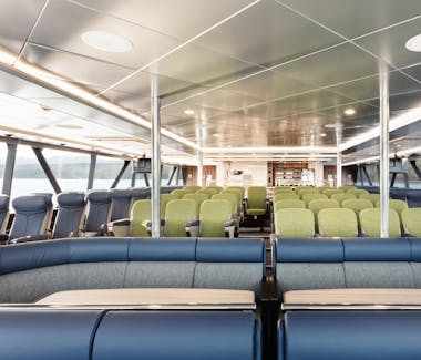 Main Deck Seating on-board Spirit of the Wild, Gordon River Cruises