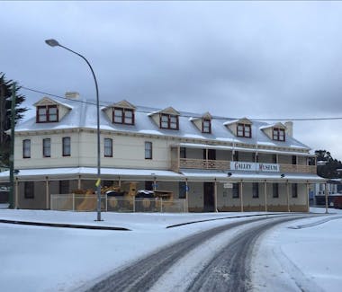 Galley Museum Exterior covered in snow