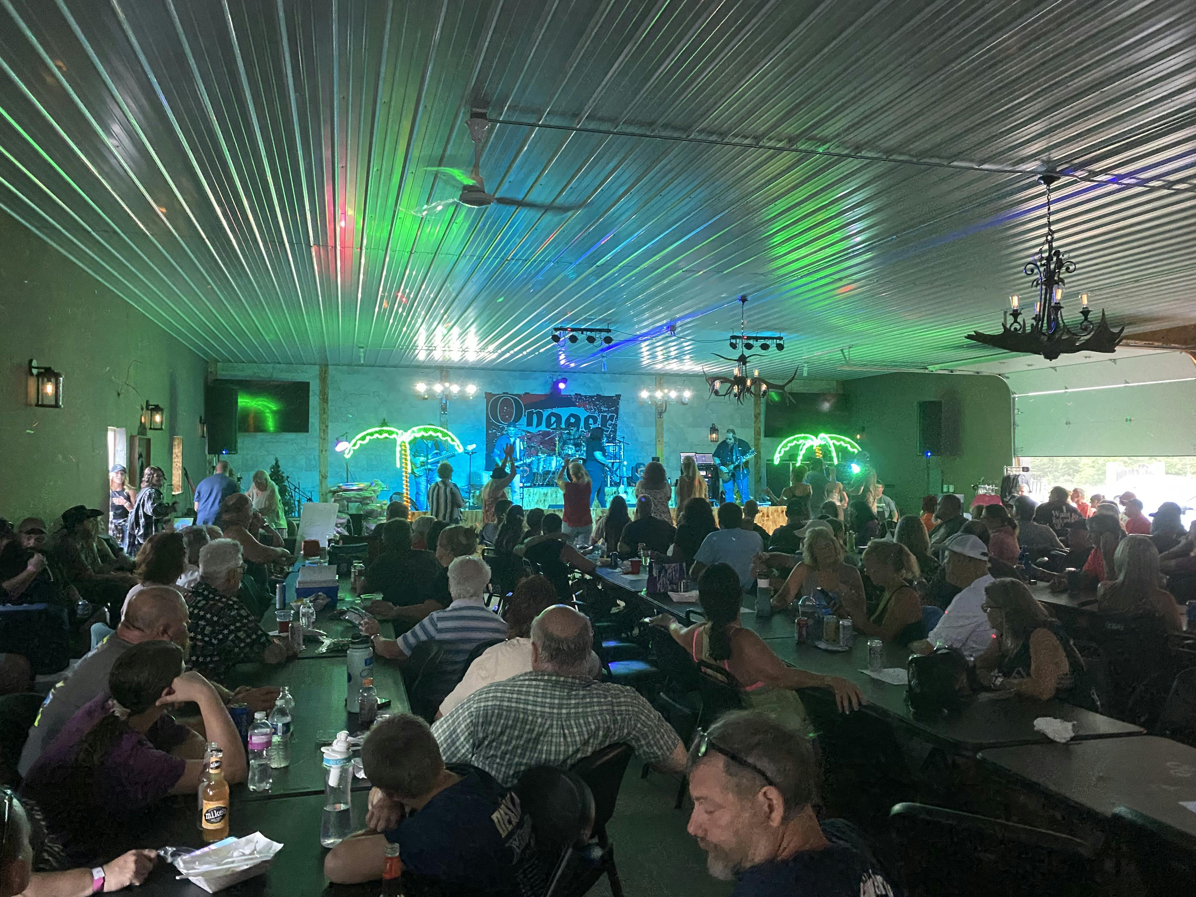 Onager Band performing live in the Rhinestone Event Center at Best Bear Lodge & Campground.