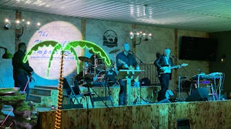 Nashville Imposters Band performing live in the Rhinestone Event Center at Best Bear Lodge & Campground.