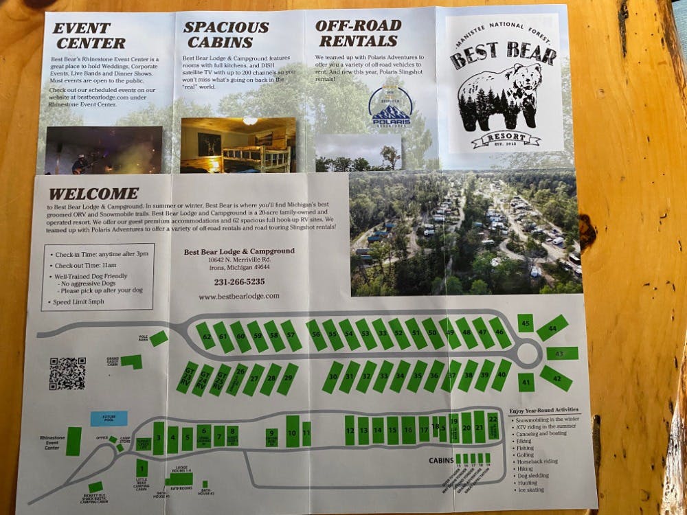 Best Bear lodge & Campground Resort Map.