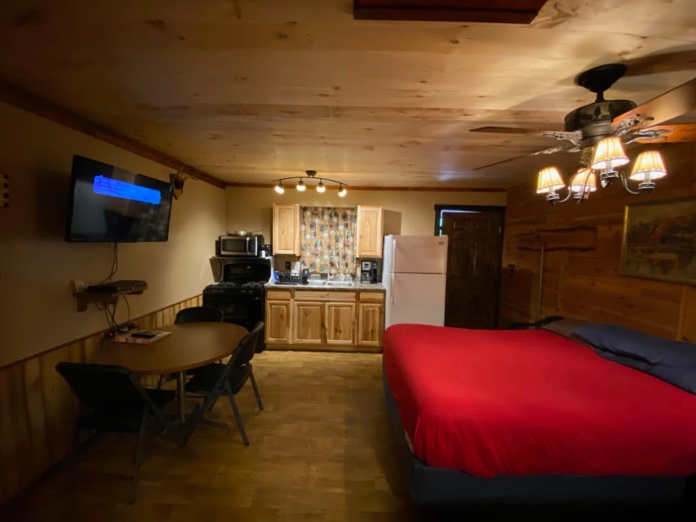 Room 3 Kitchen at Best Bear Lodge & Campground. Irons, Michigan