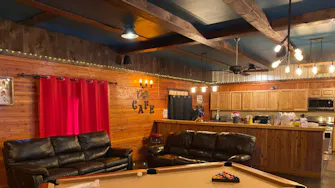 Speedy Bear Cabin with pool table at Best Bear Resort in Irons Michigan