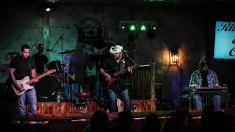 Ray Scott and The Trophy Husbands Band live performance at Rhinestone Event Center Best Bear Resort in Irons Michigan