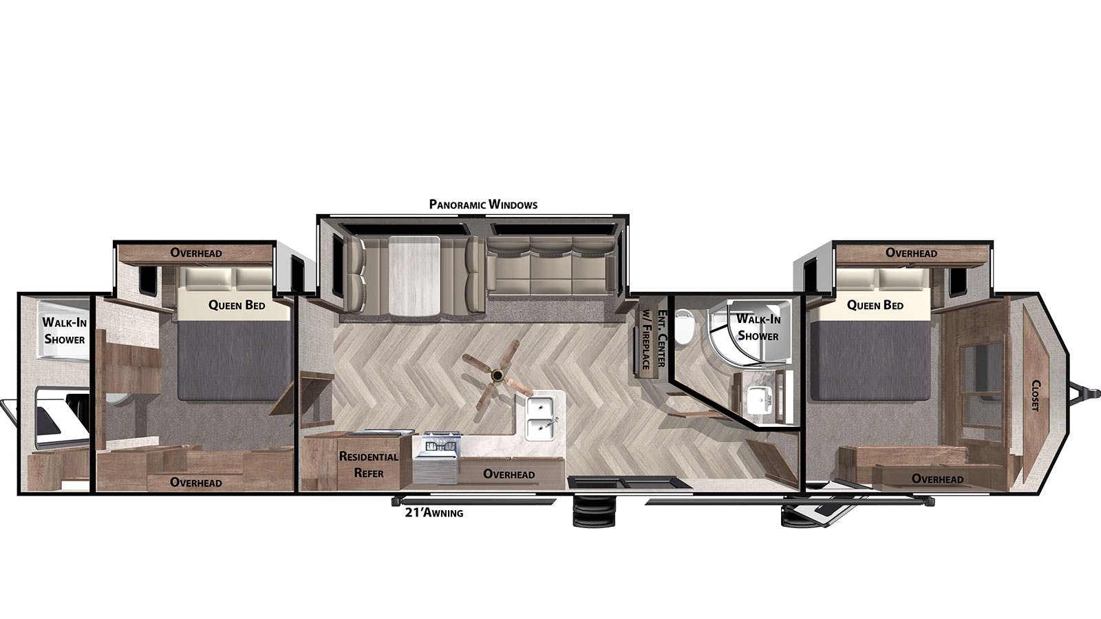 The Grand Tour Destination RV Cabin Rental two Bedroom and two Bathrooms at Best Bear Lodge & Campground