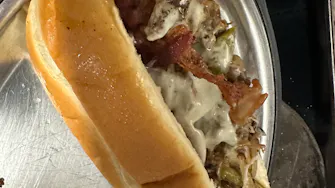 Cooked-to-order Philly cheese steak at Best Bear Resort in Irons Michigan