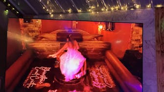 alt="Mechanical bull riding at Rhinestone Event Center, Best Bear Lodge & Campground in Irons Michigan"