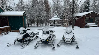 #1 preferred place to stay while snowmobiling at Best Best Bear Resort in Irons Michigan