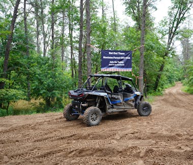 ORV cruising on the Little Manistee trail in Lake County Michigan