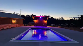 Pool and hot tub at Best Bear Resort in Irons Michigan