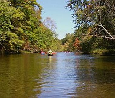 Our guest enjoying the Baldwin Mi Pere Marquette River