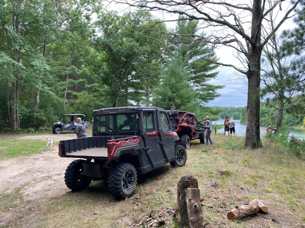 Our customers taking in the beauty of nature in our Ranger NorthStar rental at Best Bear Lodge & Campground