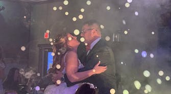 alt="Wedding at Best Bear Lodge Rhinestone Event Center in Irons Michigan"