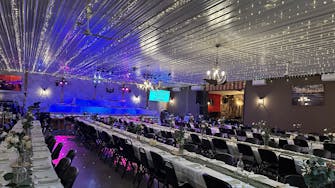 alt="Wedding at Best Bear Lodge Rhinestone Event Center in Irons Michigan