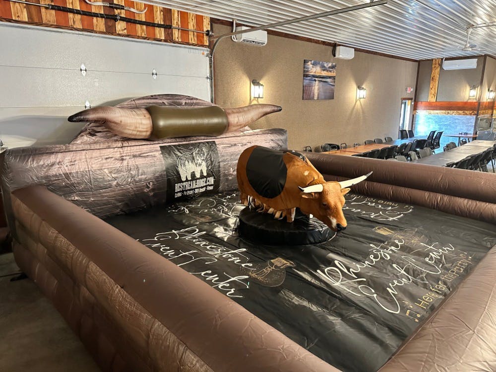 Free Billy the Mechanical Bull Rides in the Rhinestone at Best Bear Lodge with an ORV Rental Irons, Michigan