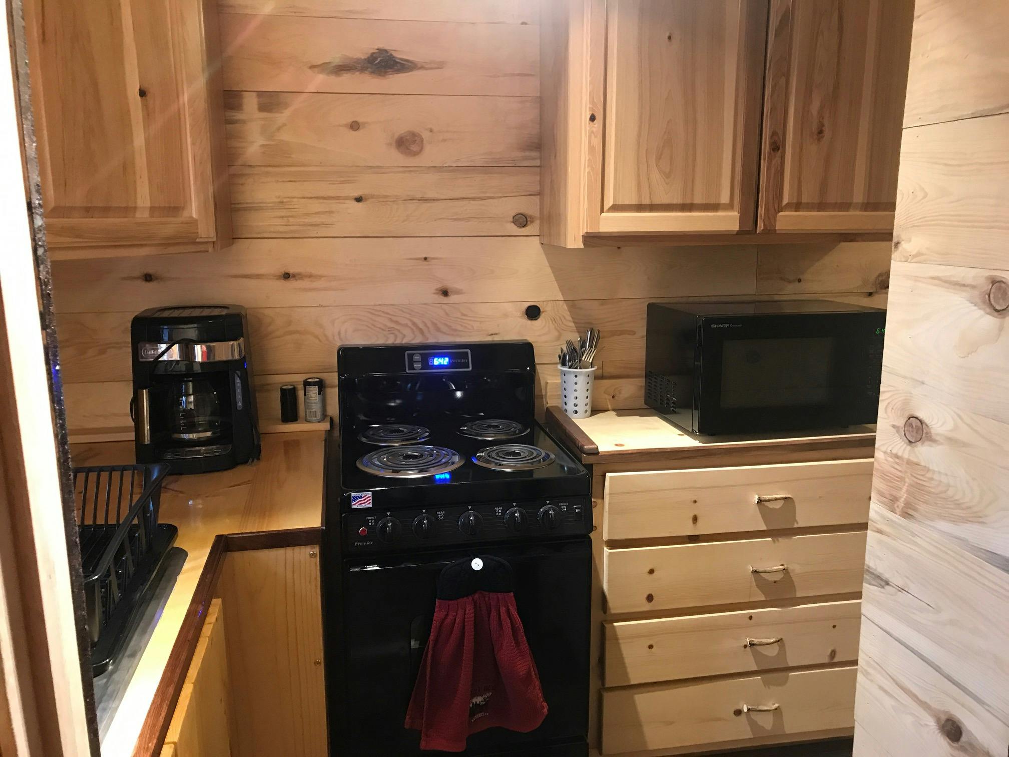 Great Expedition Cabin Kitchen at Best Bear Lodge & Campground