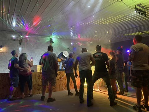 Rhinestone Event Center with Waylon Hanel on stage at Best Bear Lodge & Campground. Irons, Michigan